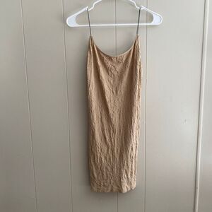 Free People Intimately Seamless Slip Dress | Nude Beige Textured Bodycon Midi M/
